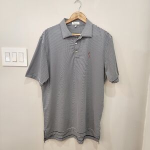 Peter Millar Summer Comfort Polo Shirt Mens Large Blue Striped Golf Performance